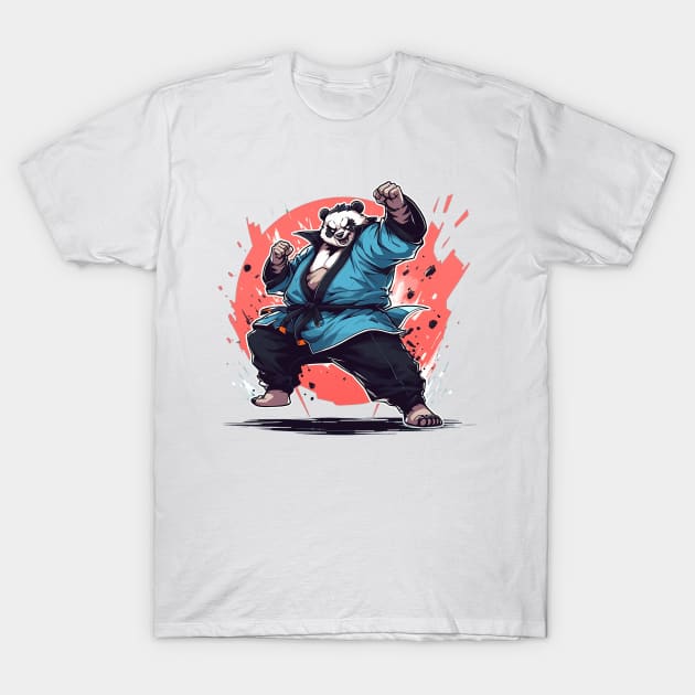 karate panda T-Shirt by piratesnow